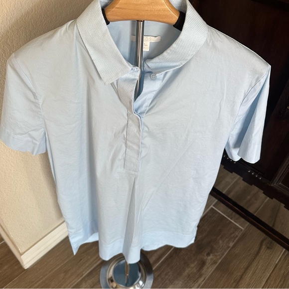 Women’s COS Sky Blue Polo Shirt sz 8 - Picture 2 of 5